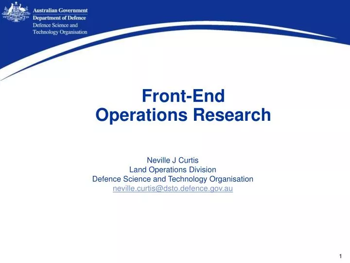 front end operations research