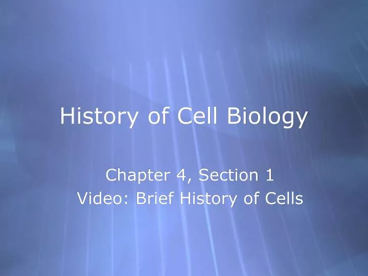 history of cell biology