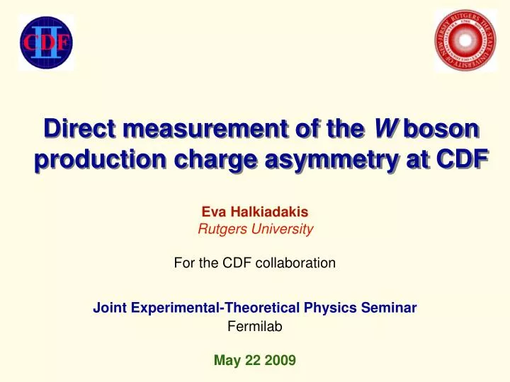 direct measurement of the w boson production charge asymmetry at cdf