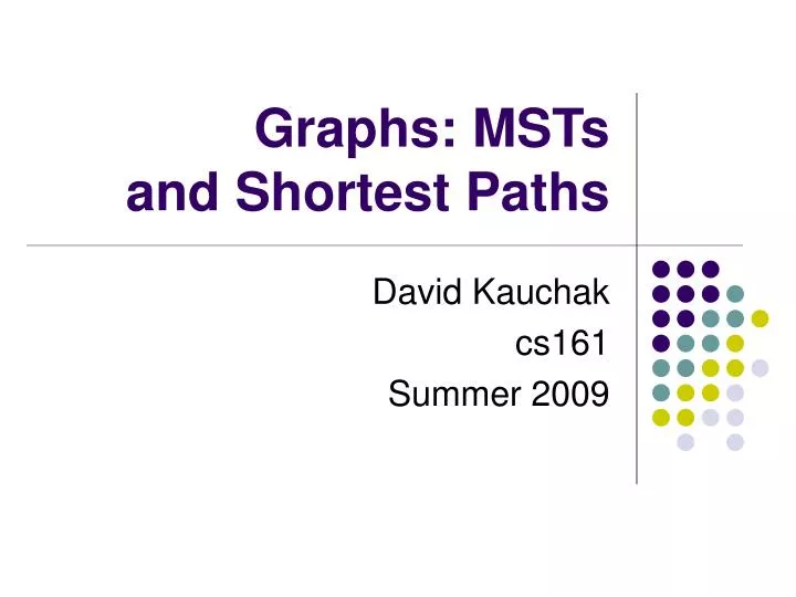 graphs msts and shortest paths