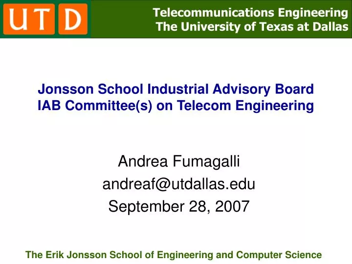 jonsson school industrial advisory board iab committee s on telecom engineering