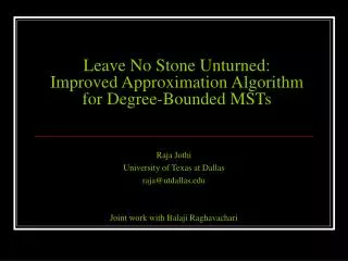 Leave No Stone Unturned: Improved Approximation Algorithm for Degree-Bounded MSTs