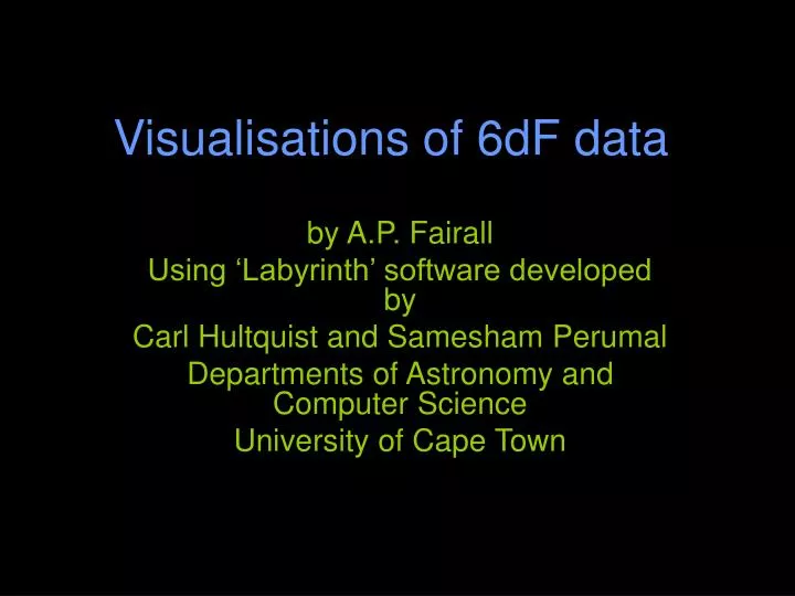 visualisations of 6df data