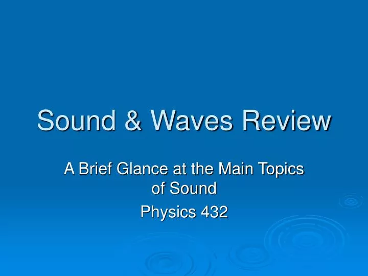 sound waves review