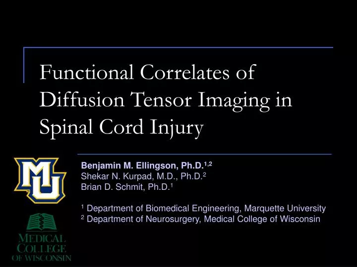 functional correlates of diffusion tensor imaging in spinal cord injury