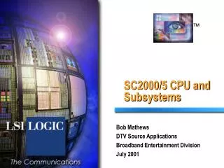 SC2000/5 CPU and Subsystems