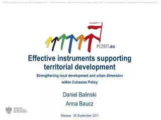 Effective instruments supporting territorial development