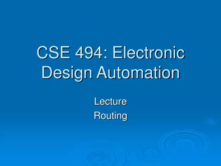 cse 494 electronic design automation