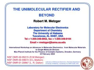THE UNIMOLECULAR RECTIFIER AND BEYOND