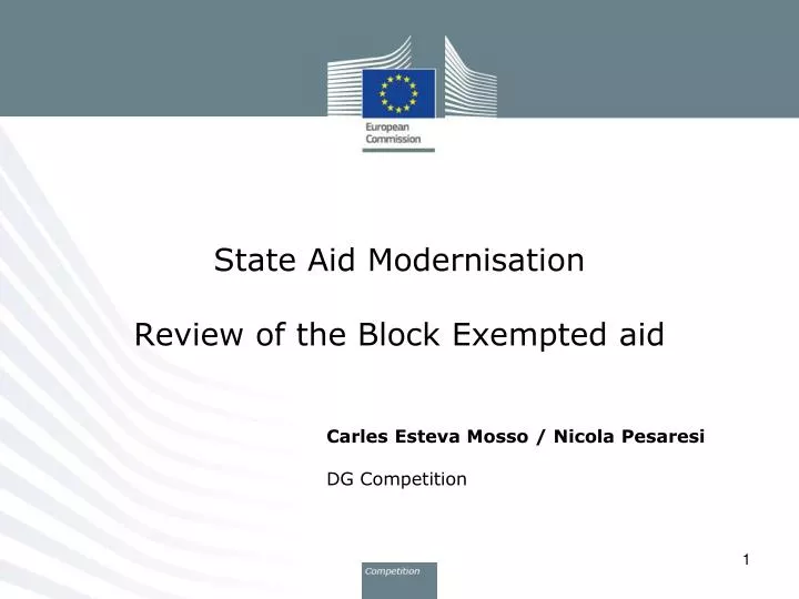 state aid modernisation review of the block exempted aid