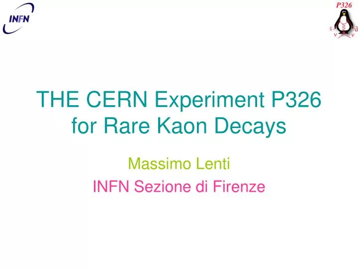 the cern experiment p326 for rare kaon decays