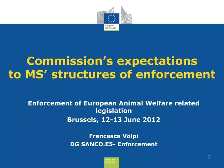 commission s expectations to ms structures of enforcement