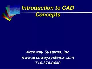 Introduction to CAD Concepts