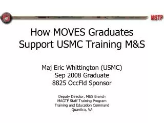 How MOVES Graduates Support USMC Training M&amp;S