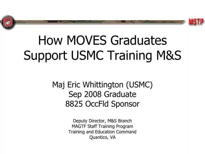 how moves graduates support usmc training m s