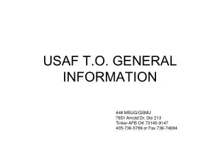 USAF T.O. GENERAL INFORMATION