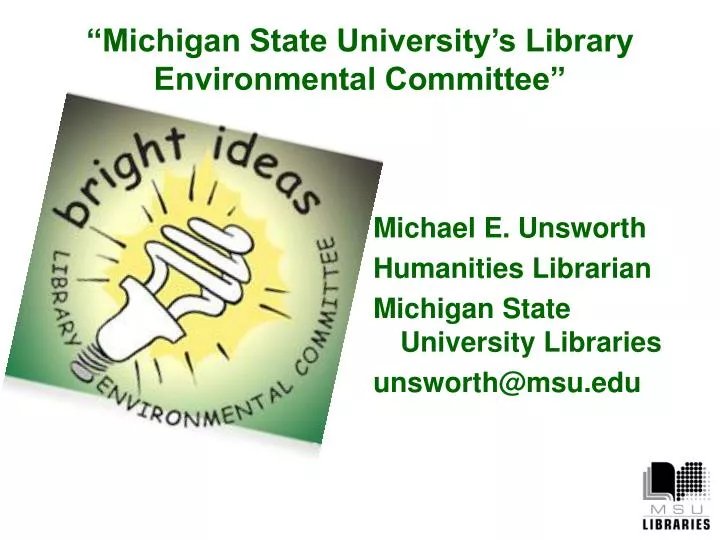 michigan state university s library environmental committee