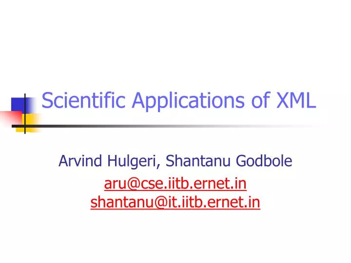 scientific applications of xml