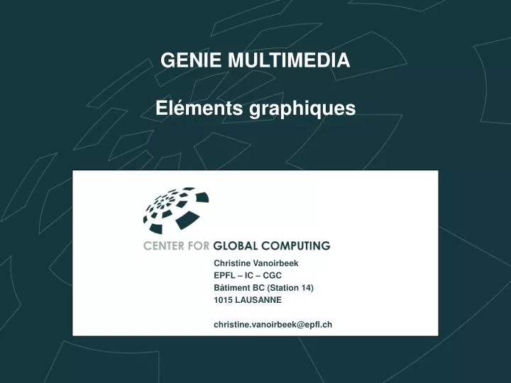 genie multimedia el ments graphiques