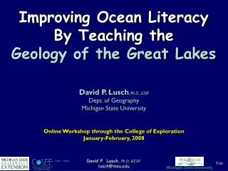 Improving Ocean Literacy By Teaching the Geology of the Great Lakes