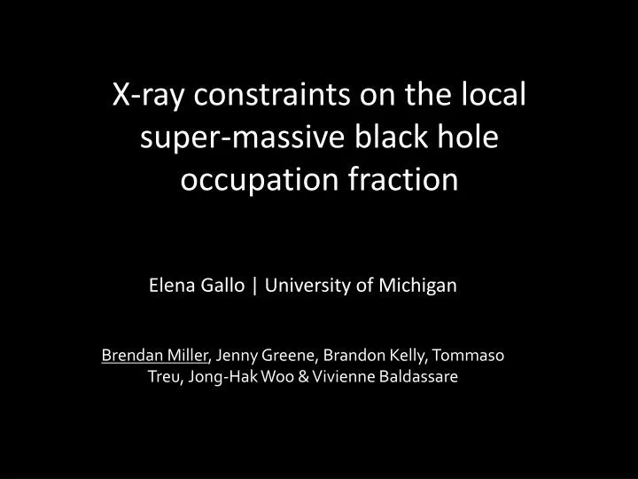 x ray constraints on the local super massive black hole occupation fraction