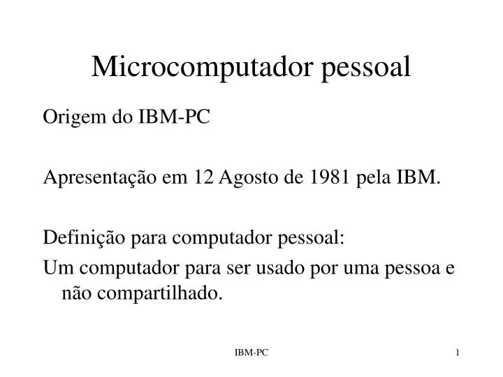 microcomputador pessoal