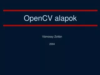 opencv alapok