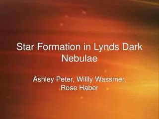 Star Formation in Lynds Dark Nebulae