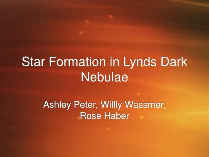 star formation in lynds dark nebulae