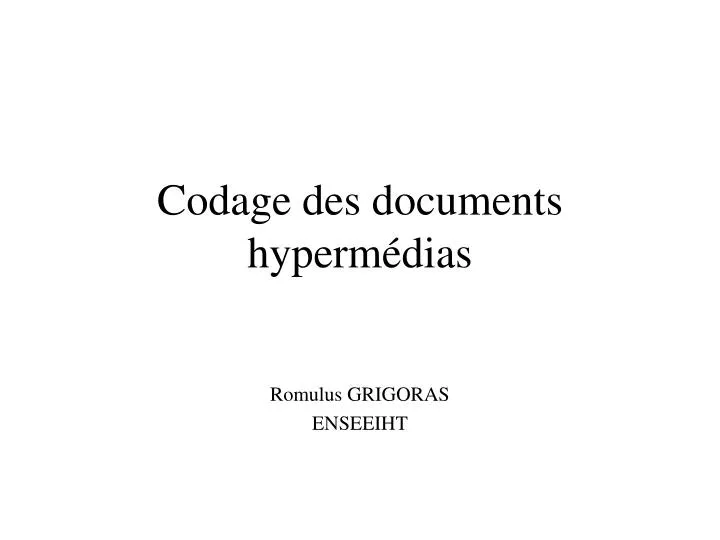 codage des documents hyperm dias