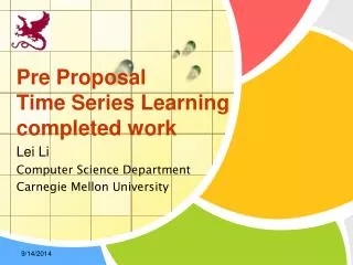 Pre Proposal Time Series Learning completed work