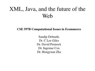 XML, Java, and the future of the Web