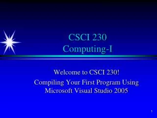 CSCI 230 Computing-I