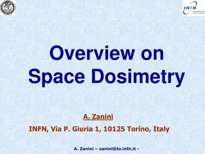 overview on space dosimetry