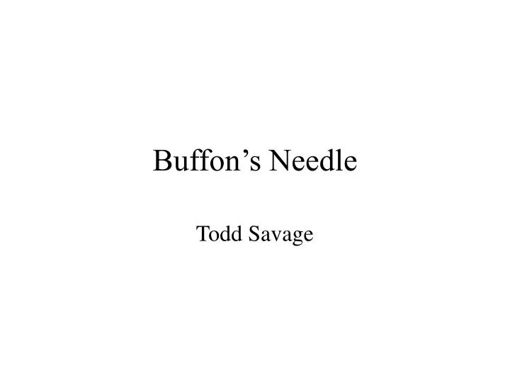 buffon s needle