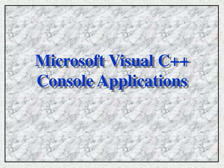 microsoft visual c console applications