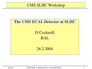 CMS SLHC Workshop