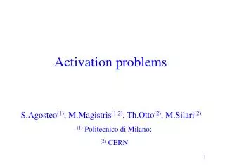 Activation problems