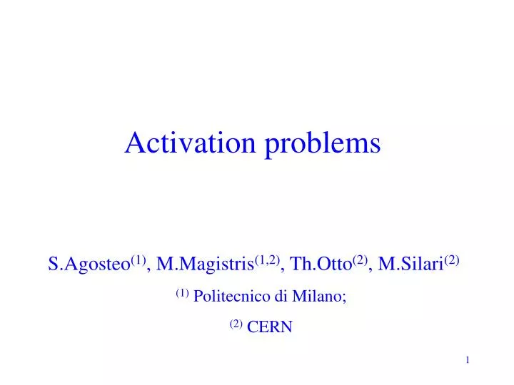 activation problems