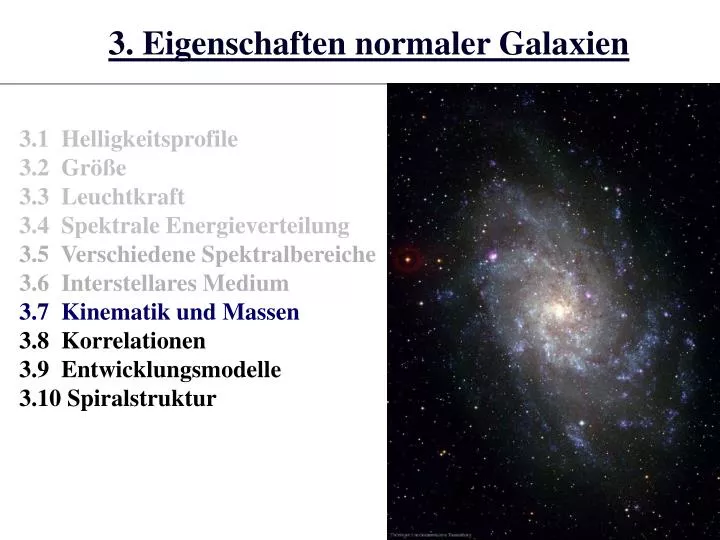 3 eigenschaften normaler galaxien