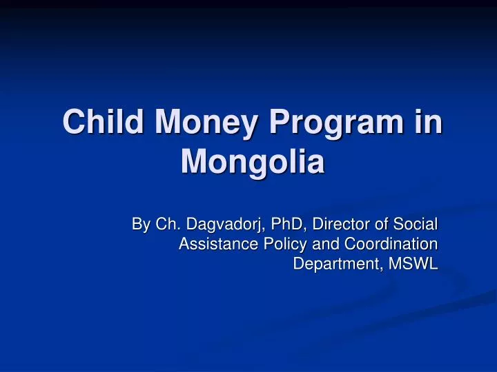 child money program in mongolia