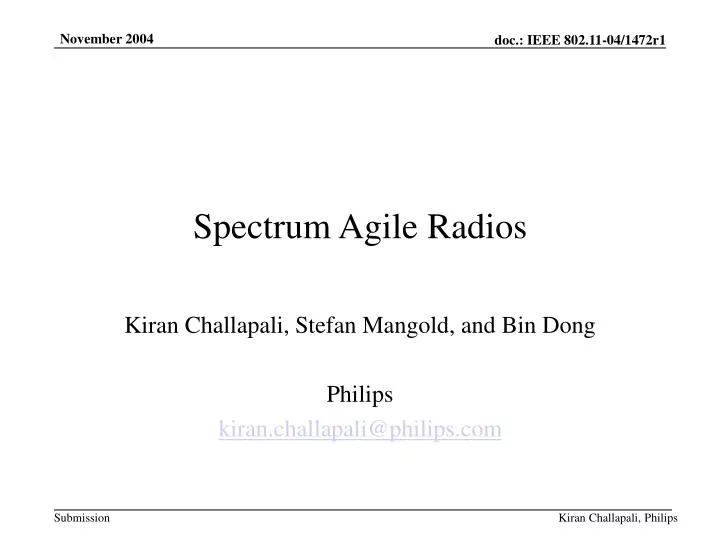 spectrum agile radios
