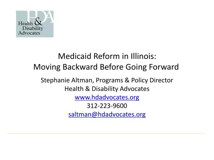medicaid reform in illinois moving backward before going forward