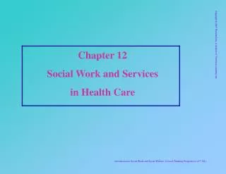 Chapter 12 Social Work and Services in Health Care