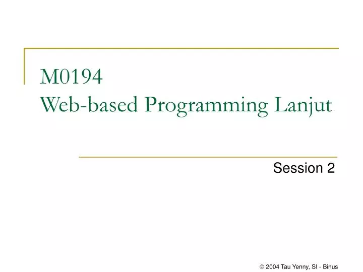 m0194 web based programming lanjut