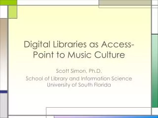 Digital Libraries as Access-Point to Music Culture