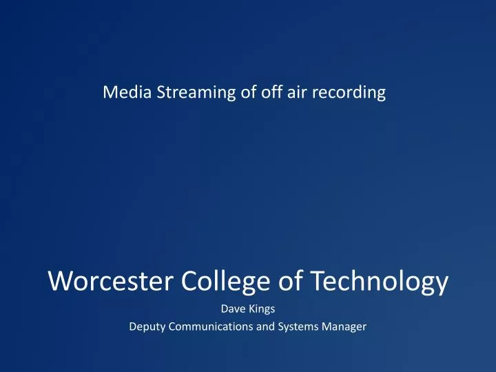 worcester college of technology