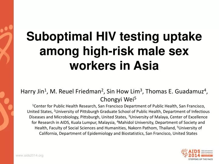 suboptimal hiv testing uptake among high risk male sex workers in asia