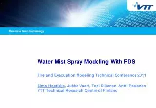 Water Mist Spray Modeling With FDS