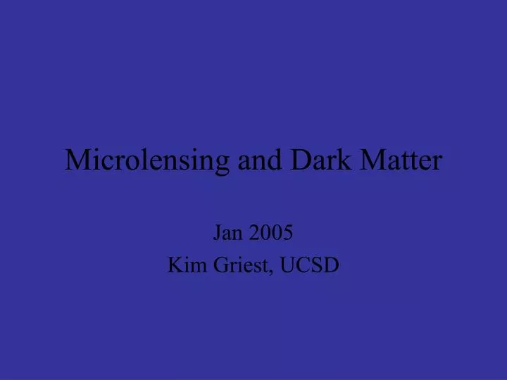 microlensing and dark matter